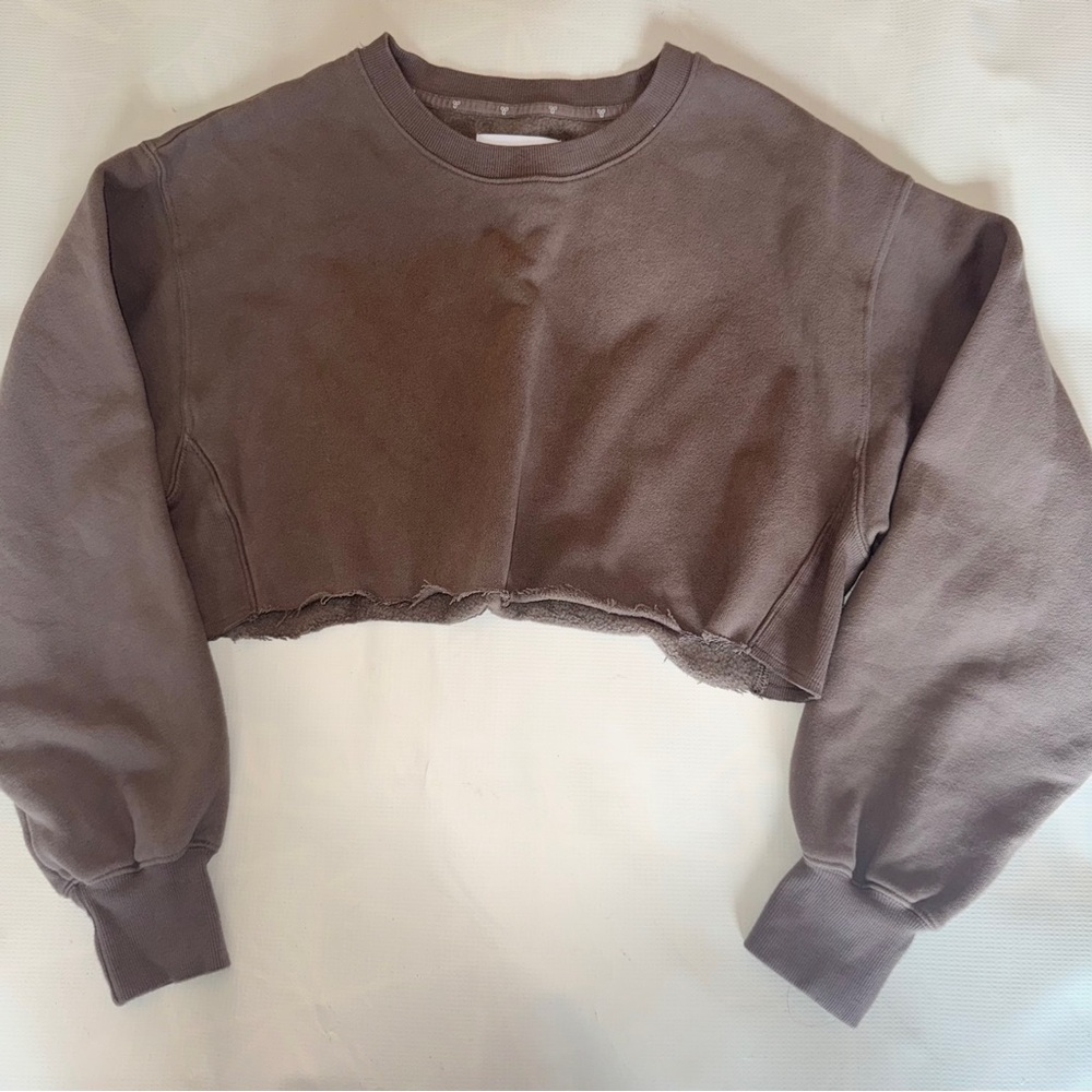 ARITZIA TNA  Terry Fleece Perfect Cropped Sweatshirt sz 1 Small